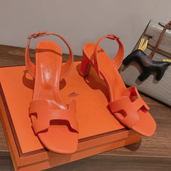 HOLY 75 SANDAL IN VIVID ORANGE GRAINED CALFSKIN