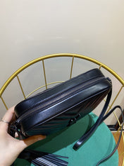 LOU 23 CAMERA BAG IN BLACK QUILTED LEATHER