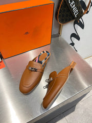 0Z MULE CARAMEL CALFSKIN WITH BLACK PATTERN
