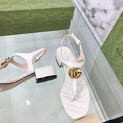 GG MARMONT 25 SANDAL WHITE CALKSKIN