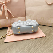 TOO PRETTY 17 HANDBAG LIGHT GREY LAMBSKIN