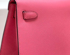 KELLY MINI 20 BAG IN WATERMELON PINK CALFSKIN WITH GOLD HARDWARE (MADE-TO-ODER)