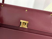 PARISIENNE 30 HANDBAG IN MULBERRY PURPLE SMOOTH CALFSKIN