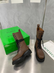 LUG LACE-UP BOOT IN CHOCOLATE BROWN CALFSKIN 7 CM