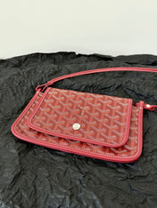 PLUMET POCKET WALLET 20 IN CLASSIC RED GOYARDINE CANVAS AND LAMBSKIN TRIM
