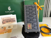 GRAND HÔTEL TRUNK BAG 24 IN GREY BLACK GOYARDINE CANVAS AND CALFSKIN