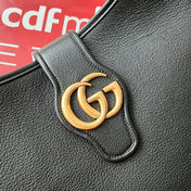 GG HORSEBIT SHOULDER BAG 39 IN BLACK CALFSKIN GOLD HARDWARE