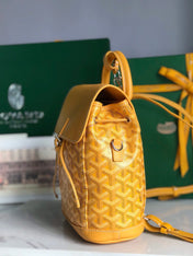 ALPIN MINI BACKPACK 21 IN YELLOW LAMBSKIN AND GOYARDINE CANVAS