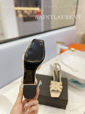 SL TRIBUTE SANDAL GLOSSY PASTEL YELLOW CALFSKIN