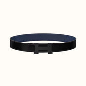 HM CONSTANCE BELT BUCKLE & REVERSIBLE NAVY BLUE AND BLACK LEATHER STRAP 38MM