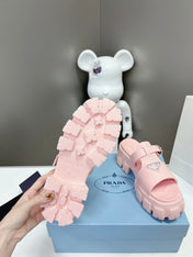 MONOLITH SLIPPER SANDALS IN LIGHT PINK RUBBER