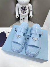 MONOLITH SLIPPER SANDALS IN SKY BLUE RUBBER