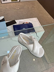 PRA PADDED NAPPA CRISSCROSS SANDALS WHITE LAMBSKIN