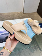 PRA SOFT PADDED NAPPA THONG WEDGE SANDALS TUSCAN LAMBSKIN