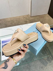 PRA SOFT PADDED NAPPA THONG WEDGE SANDALS TUSCAN LAMBSKIN