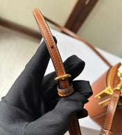 MINI VANITY CASE CUIR TRIOMPHE 9 IN BRONZE BROWN SMOOTH CALFSKIN
