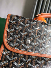SAINT LÉGER BACKPACK 35 IN BROWN GOYARDINE CANVAS AND CALFSKIN WITH CARTOON PATCH