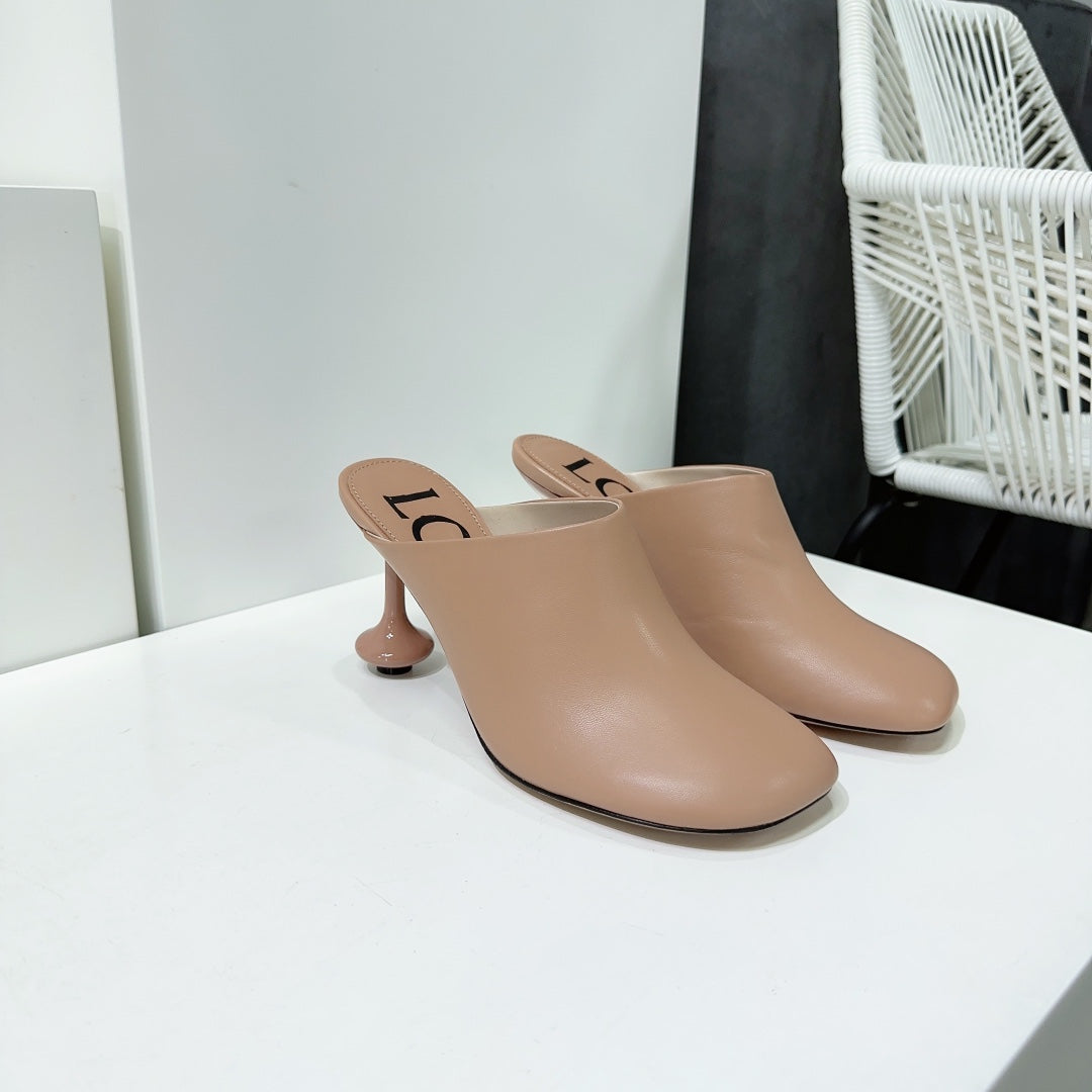 LW TOY MULE 95 TAN CALFSKIN