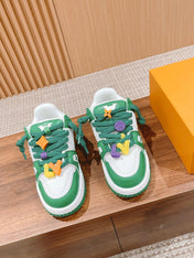 LV Trainer Maxi Sneaker White Mix Green Calfskin