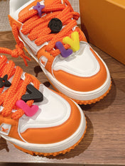 LV Trainer Maxi Sneaker White Mix Orange Calfskin