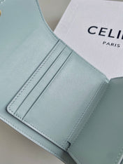 TRIPHOME 10 TRIFOLD WALLET CALFSKIN BLUE PASTEL