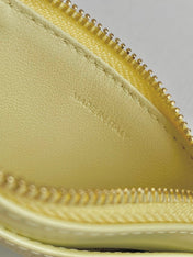 TRIPHOME 9 WALLET TWO-IN-ONE YELLOW PASTEL CALFSKIN