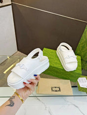 HORSEBIT FLATFORM SANDAL 5 CM IN WHITE IMPORTED TPU