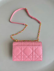 MINI CHAIN BAG 17 IN LIGHT PINK CALFSKIN