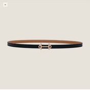 HM GAMMA BUCKLE & REVERSIBLE BRONZE BROWN AND BLACK LEATHER STRAP 13MM COPPER HARDWARE