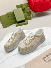 GG TRAINER LIGHT GRAY AND TORTILLA CALFSKIN