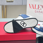 OPEN SKATE SNEAKER IN WHITE MIX NAVY BLUE CALFSKIN