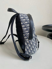 LARGE BACKPACK 42 BLUE OBLIQUE JACQUARD