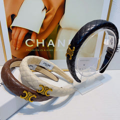 CAMEL BROWN LAMBSKIN HAIRBAND 925628