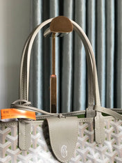 SAINT LOUIS PM 34 IN GREY MIX GREEN GOYARDINE CANVAS AND CALFSKIN