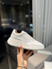 NAMA SNEAKER IN WHITE LAMBSKIN AND SUEDE