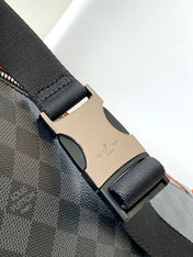 LV 25S BUMBAG 37 IN BLACK AND ORANGE COATED MONOGRAM CALFSKIN