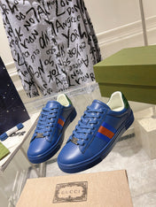 GG ACE GG SUPREME TRAINER AZURE CALFSKIN