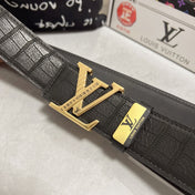 LV 25S BELT 38 MM IN BLACK CALFSKIN 593268