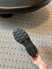MIUMIU 26S LOAFERS IN BLACK BRUSHED CALFSKIN