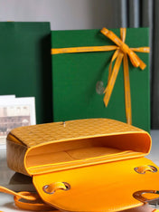 233 BAG 25 IN YELLOW CALFKIN AND GOYARDINE CANVAS