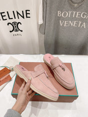 LP CHARMS WALK BABOUCHE LOAFERS PASTEL PINK SUEDE