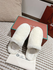 LP NATURAL WINTERCOZY WOOL WHITE SLIPPERS