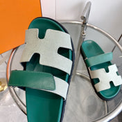 Chypre Canvas Sandal Tiff Leather