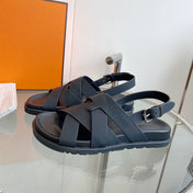 Genius Sandal Slingback Black Calfskin Leather