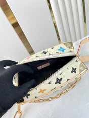 MINI SOFT TRUNK 18 IN VANILLA MONOGRAM CRAGGY CANVAS GOLD CHAIN