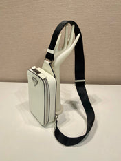 CHEST BAG 20 IN WHITE SAFFIANO LEATHER