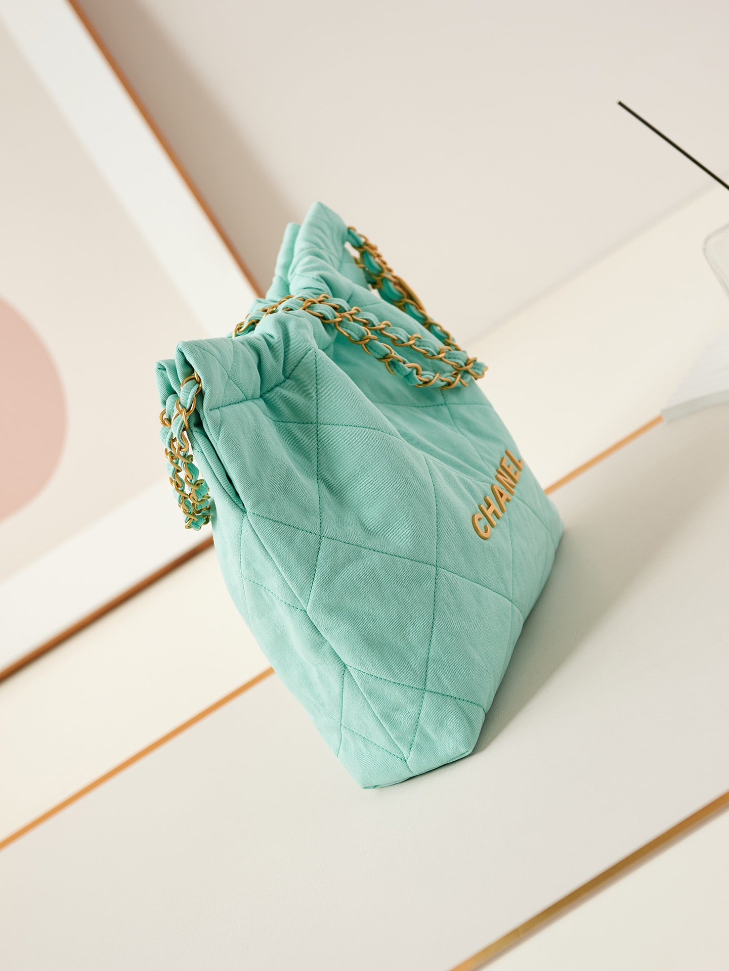 CC CLASSIC MEDIUM 37 BAG IN TF BLUE CANVAS
