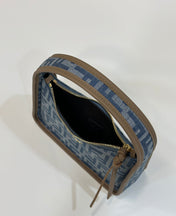FENDI MEDIUM 27 BAG IN TRUE BLUE MONOGRAM DENIM GOLD HARDWARE