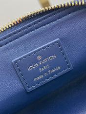 NANO ALMA 18 IN NAVY BLUE QUILTED LAMBSKIN GOLD HARDWARE