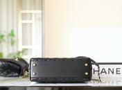 CHANEL 25S FLAP BAG 24 CM IN BLACK LAMBSKIN WITH GOLD HARDWARE